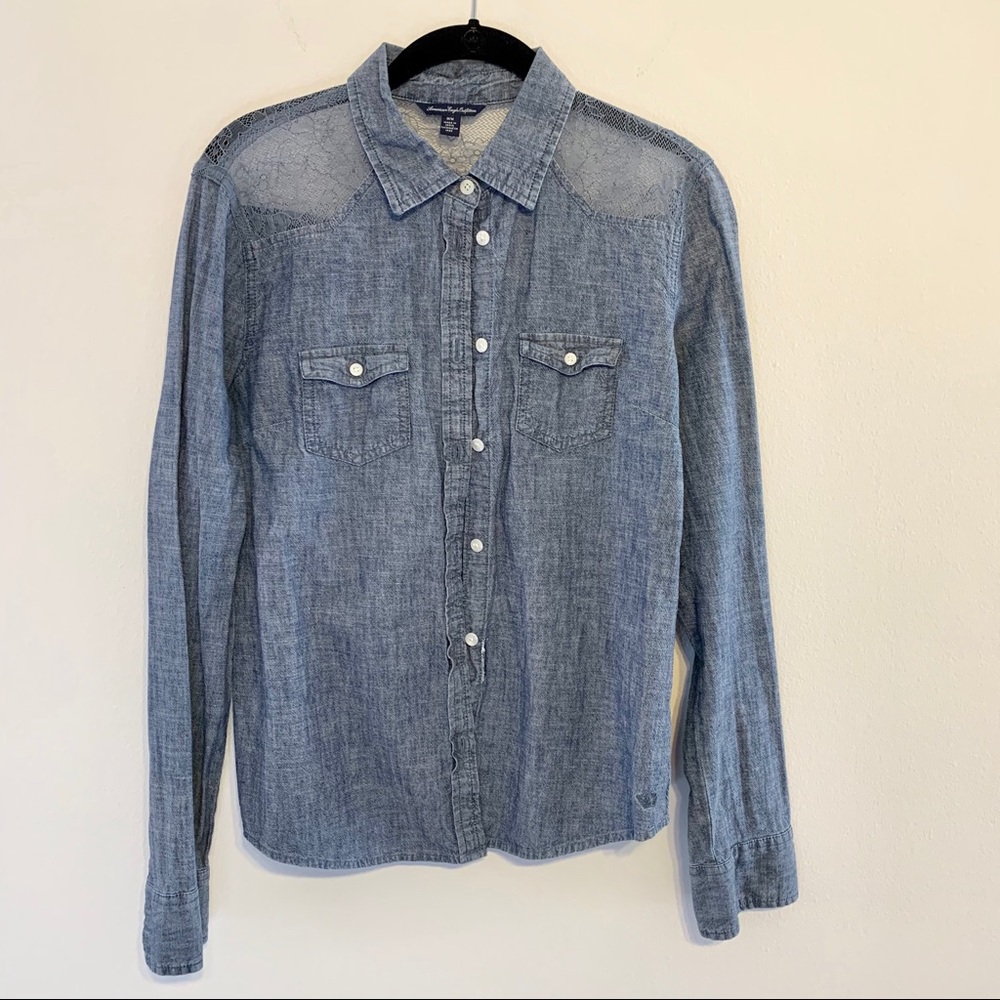 Lace Chambray Shirt